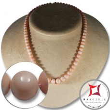 Collana Corallo rosa pelle d'angelo Extra pallini 6-9mm in Oro 18K