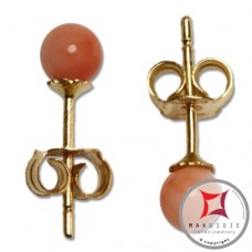 Orecchini Corallo rosa Extra 4-4½mm in Oro 18K