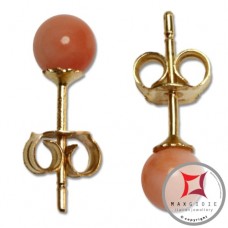 Orecchini Corallo rosa Extra 4½-5mm in Oro 18K