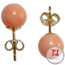 Orecchini Corallo rosa Extra 7-7¾mm in Oro 18K [vari diametri]
