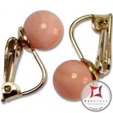 Orecchini Corallo rosa Extra 7-7¾mm in Oro 18K clip [vari diametri]