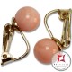Orecchini Corallo rosa Extra 7-7¾mm in Oro 18K clip [vari diametri]