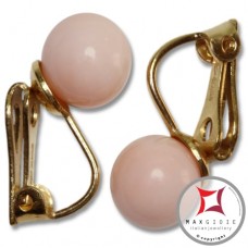 Orecchini Corallo rosa skin tone Extra 7-7¾mm in Oro 18K clip [vari diametri]