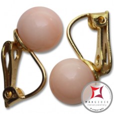 Orecchini Corallo rosa skin tone Extra 8-8¾mm in Oro 18K clip [vari diametri]