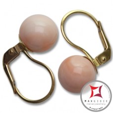 Orecchini Corallo rosa skin tone Extra 9-9¾mm in Oro 18K mmg [vari diametri]