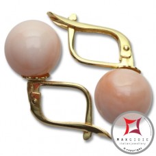 Orecchini Corallo rosa skin tone Extra 9-9¾mm in Oro 18K m [vari diametri]