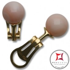 Orecchini Corallo rosa skin tone Extra 9-9¾mm in Oro 18K clip [vari diametri]