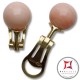 Orecchini Corallo rosa skin tone Extra 10-10¾mm in Oro 18K clip [vari diametri]