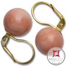 Orecchini Corallo rosa skin tone Extra 12-12¾mm in Oro 18K mmg [vari diametri]