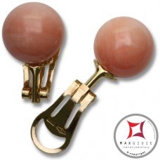 Orecchini Corallo rosa skin tone Extra 12-12¾mm in Oro 18K clip [vari diametri]