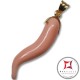 Pendente Corallo rosa Extra cornetto medio in Oro 18K id0219