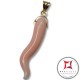 Pendente Corallo rosa Extra cornetto medio in Oro 18K id0221