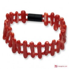 Bracciale Corallo rosso del Giappone Extra pallini e rami