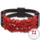 Bracciale Corallo rosso ed Ebano spezzatini 4 fili id1007