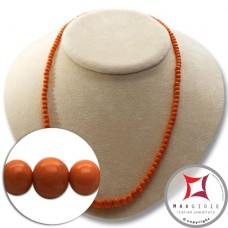 Collana Corallo Sciacca Extra pallini graduati 3½-8mm in Oro 18K