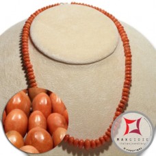 Collana Corallo Sciacca Extra bottoni graduati 6-10mm in Oro 18K