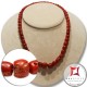 Collana Corallo rosso del Mediterraneo barilotti graduati 5-11mm in Oro 18K