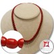 Collana Corallo rosso del Mediterraneo barilotti snake graduati 6-8mm in Oro 18K