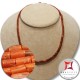 Collana Corallo rosso del Mediterraneo cannettine 8x4½mm  in Oro 18K