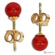 Orecchini Corallo rosso Extra 4mm in Oro 18K
