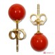 Orecchini Corallo rosso Extra 4½mm in Oro 18K