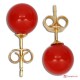 Orecchini Corallo rosso Extra 6-6½mm in Oro 18K