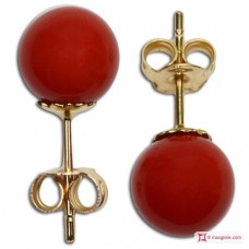 Orecchini Corallo rosso Extra 7-7¾mm in Oro 18K [vari diametri]
