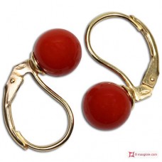 Orecchini Corallo rosso Extra 7-7¾mm in Oro 18K mmp [vari diametri]