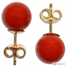 Orecchini Corallo rosso Extra 8-8¾mm in Oro 18K [vari diametri]
