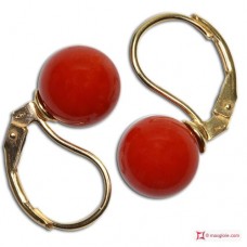 Orecchini Corallo rosso Extra 8-8¾mm in Oro 18K mmp [vari diametri]