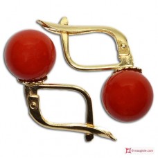 Orecchini Corallo rosso Extra 8-8¾mm in Oro 18K m [vari diametri]