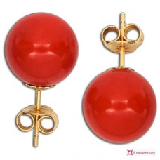 Orecchini Corallo rosso Extra 9-9¾mm in Oro 18K [vari diametri]