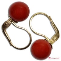 Orecchini Corallo rosso Extra 9-9¾mm in Oro 18K mmg [vari diametri]