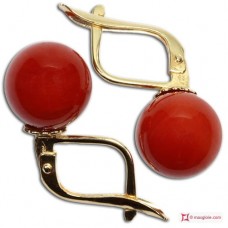 Orecchini Corallo rosso Extra 9-9¾mm in Oro 18K m [vari diametri]