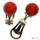 Orecchini Corallo rosso Extra 9-9¾mm in Oro 18K clip [vari diametri]