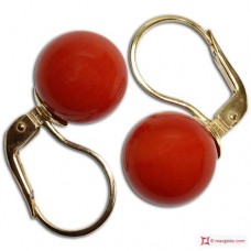 Orecchini Corallo rosso Extra 10-10¾mm in Oro 18K mmg [vari diametri]