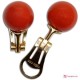 Orecchini Corallo rosso Extra 10-10¾mm in Oro 18K clip [vari diametri]
