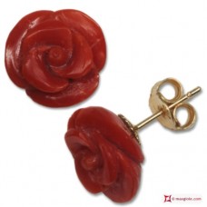 Orecchini Corallo rosso Extra rose 11½mm in Oro 18K [varie chiusure]
