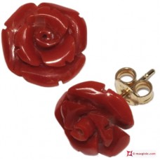 Orecchini Corallo rosso Extra rose 12½mm in Oro 18K [varie chiusure]