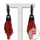 Orecchini Corallo rosso ed Ebano 2 fili Id2304