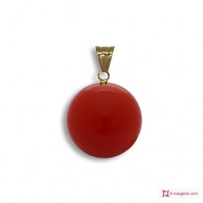 Pendente Corallo rosso Extra 6-6½mm in Oro 18K