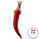 Pendente Corallo rosso Extra cornetto piccolo in Oro 18K id2082