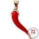 Pendente Corallo rosso Extra cornetto piccolo in Oro 18K id2095
