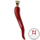 Pendente Corallo rosso Extra cornetto piccolo design napoletano in Oro 18K id2132