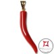 Pendente Corallo rosso Extra cornetto piccolo design napoletano in Oro 18K id2135