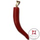 Pendente Corallo rosso Extra cornetto medio design napoletano in Oro 18K id2160