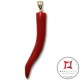 Pendente Corallo rosso Extra cornetto medio design napoletano in Oro 18K id2162