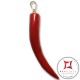 Pendente Corallo rosso Extra cornetto medio design napoletano in Oro 18K id2163