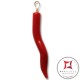 Pendente Corallo rosso Extra cornetto medio design napoletano in Oro 18K id2164