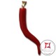 Pendente Corallo rosso Extra cornetto medio design napoletano in Oro 18K id2167